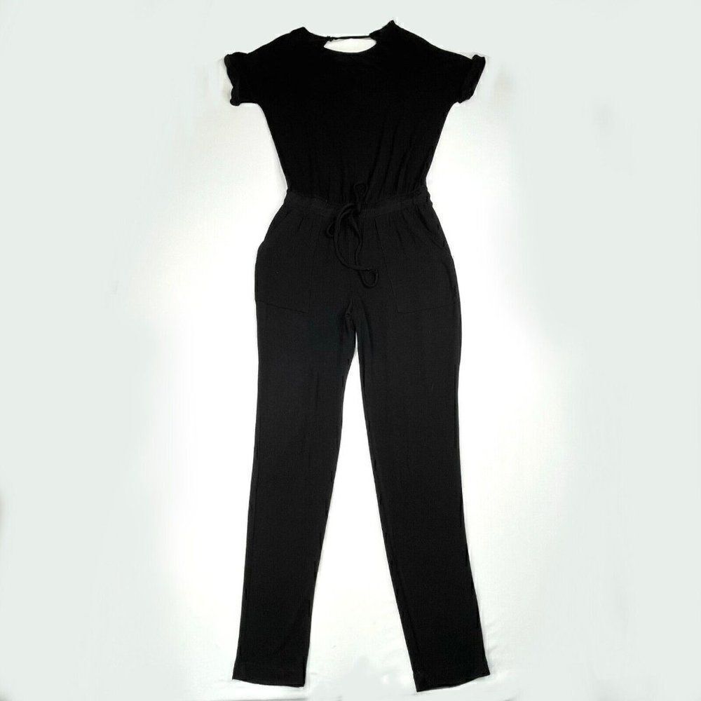 HEATHER Black  Soft Knit Jumpsuit